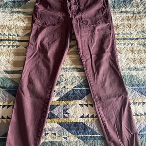 J. Crew burgundy skinny stretch cargo pants